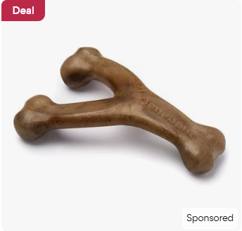 Benebone Bacon Flavor Wishbone Tough Dog Chew Toy